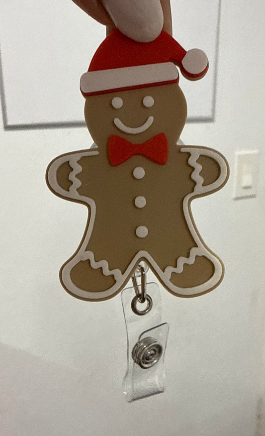 Gingerbread man Badge Reel